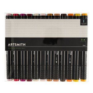 Artsmith Dual Tip Alcohol Based Illustration Markers 24 piece NIB